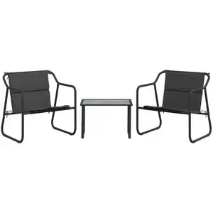 Comparateur de prix : vidaXL Salon de jardin avec coussins 3 pcs anthracite acier