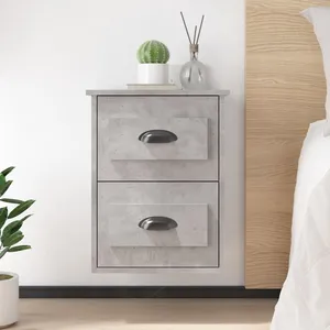 vidaXL Table de chevet murale gris béton 41,5x36x53 cm pas cher