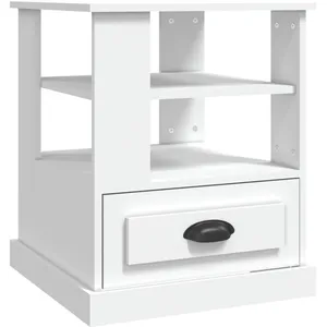 Comparateur de prix : vidaXL Table d'appoint blanc 50x50x60 cm bois d’ingénierie
