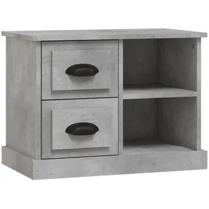 vidaXL Table de chevet gris béton 60x35,5x45 cm pas cher