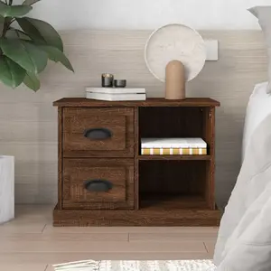 vidaXL Table de chevet chêne marron 60x35,5x45 cm pas cher