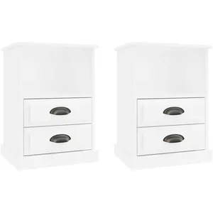vidaXL Tables de chevet 2 pcs blanc brillant 43x36x60 cm pas cher