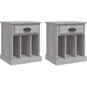vidaXL Tables de chevet 2 pcs sonoma gris 43x36x50 cm pas cher