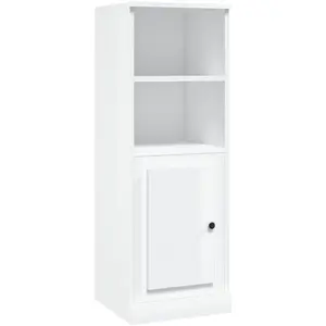 vidaXL Buffet haut blanc brillant 36x35,5x103,5 cm bois d'ingénierie pas cher