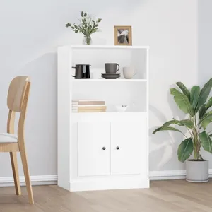 vidaXL Buffet haut blanc 60x35,5x103,5 cm bois d'ingénierie pas cher