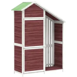 vidaXL Abri à outils de jardin moka 120x53,5x170 cm bois massif pin
