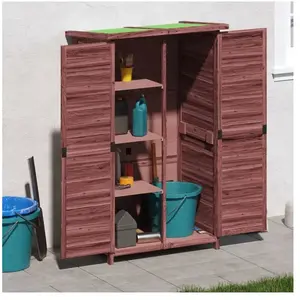 vidaXL Abri à outils de jardin moka 83x57x140 cm bois massif pin pas cher