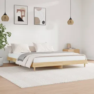 Cadre de lit chêne sonoma 120x200 cm bois d'ingénierie Vidaxl Sonoma oak pas cher