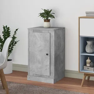 vidaXL Buffet gris béton 37,5x35,5x67,5 cm bois d'ingénierie pas cher