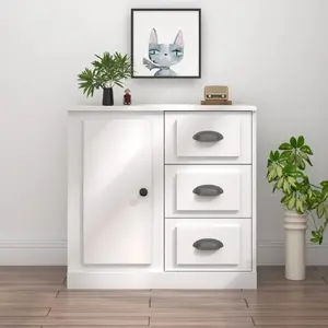 vidaXL Buffet blanc 70x35,5x67,5 cm bois d'ingénierie pas cher