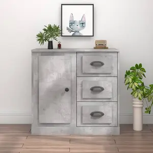 vidaXL Buffet gris béton 70x35,5x67,5 cm bois d'ingénierie pas cher