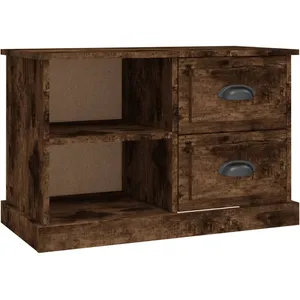 vidaXL Meuble TV chêne fumé 73x35,5x47,5 cm bois d'ingénierie pas cher