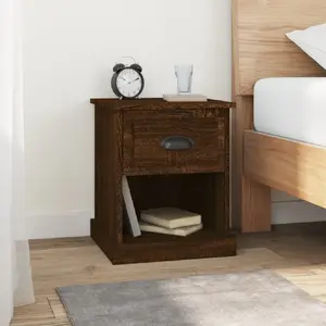 vidaXL Tables de chevet 2pcs chêne marron 39x39x47,5cm bois ingénierie pas cher