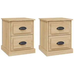 Comparateur de prix : vidaXL Tables de chevet 2pcs chêne sonoma 39x39x47,5cm bois ingénierie