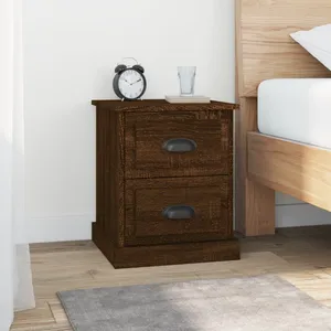 vidaXL Tables de chevet 2pcs chêne marron 39x39x47,5cm bois ingénierie pas cher