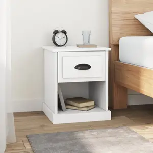 vidaXL Tables de chevet 2 pcs blanc 39x39x47,5 cm bois d'ingénierie pas cher