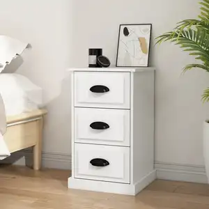 vidaXL Table de chevet blanc 39x39x67 cm bois d'ingénierie pas cher