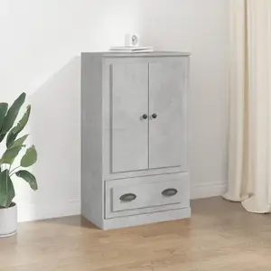 vidaXL Buffet haut gris béton 60x35,5x103,5 cm bois d'ingénierie pas cher