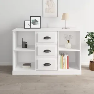 vidaXL Buffet blanc 104,5x35,5x67,5 cm bois d'ingénierie pas cher