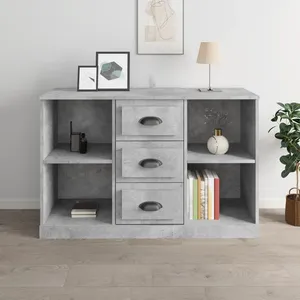 vidaXL Buffet gris béton 104,5x35,5x67,5 cm bois d'ingénierie pas cher