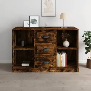 vidaXL Buffet chêne fumé 104,5x35,5x67,5 cm bois d'ingénierie pas cher