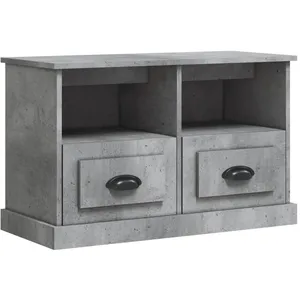 vidaXL Meuble TV gris béton 80x35x50 cm bois d'ingénierie pas cher