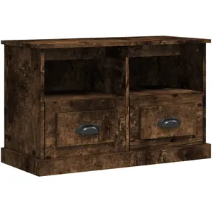 vidaXL Meuble TV chêne fumé 80x35x50 cm bois d'ingénierie pas cher