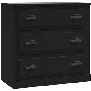 vidaXL Buffet noir 70x35,5x67,5 cm bois d'ingénierie pas cher