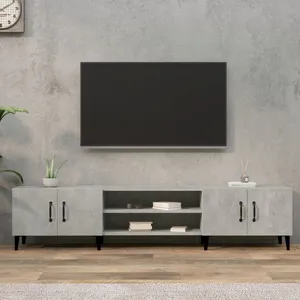 Comparateur de prix : vidaXL Meuble TV gris béton 180x31,5x40 cm bois d'ingénierie