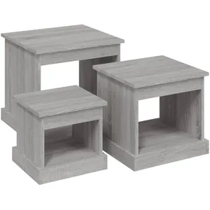 Comparateur de prix : vidaXL Tables basses 3 pcs sonoma gris bois d'ingénierie