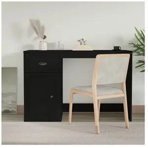 Comparateur de prix : vidaXL Bureau avec tiroir noir 115x50x75 cm bois d'ingénierie