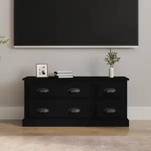 vidaXL Meuble TV noir 100x35,5x45 cm bois d'ingénierie pas cher