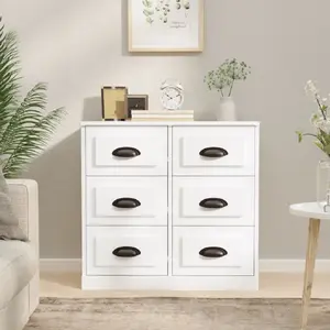 vidaXL Buffet blanc 70x35,5x67,5 cm bois d'ingénierie pas cher