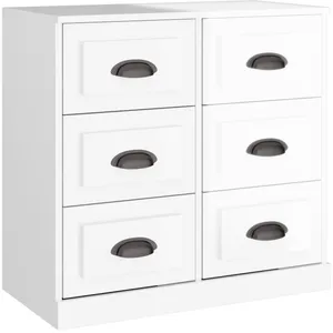 vidaXL Buffet blanc brillant 70x35,5x67,5 cm bois d'ingénierie pas cher