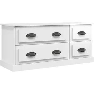 Comparateur de prix : vidaXL Meuble TV blanc brillant 100x35,5x45 cm bois d'ingénierie