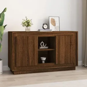 vidaXL Buffet chêne marron 102x35x60 cm bois d'ingénierie pas cher