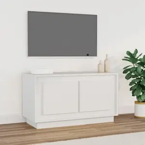 vidaXL Meuble TV blanc 80x35x45 cm bois d'ingénierie pas cher