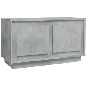 vidaXL Meuble TV gris béton 80x35x45 cm bois d'ingénierie pas cher