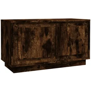 vidaXL Meuble TV chêne fumé 80x35x45 cm bois d'ingénierie pas cher