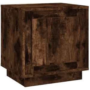 vidaXL Table de chevet chêne fumé 44x35x45 cm bois d'ingénierie pas cher