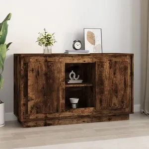 vidaXL Buffet chêne fumé 102x35x60 cm bois d'ingénierie pas cher