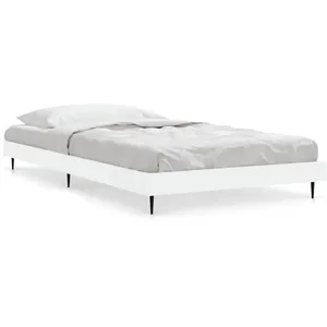 vidaXL Cadre de lit blanc 90x190 cm bois d'ingénierie pas cher