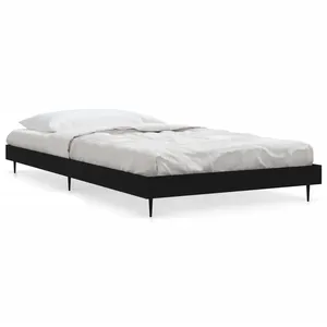 vidaXL Cadre de lit noir 90x190 cm bois d'ingénierie pas cher