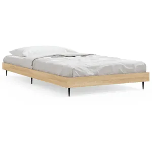 vidaXL Cadre de lit chêne sonoma 90x190 cm bois d'ingénierie pas cher