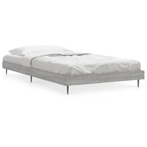 vidaXL Cadre de lit sonoma gris 90x200 cm bois d'ingénierie pas cher