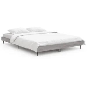 vidaXL Cadre de lit sonoma gris 140x190 cm bois d'ingénierie pas cher
