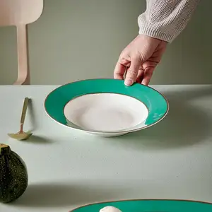 Lot de 6 Assiettes creuses Pip Chique Or-Vert - 23,5cm Pip Studio pas cher