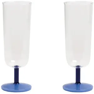 & klevering - Flûte à champagne Mingle - Bleu - Verre pas cher