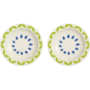 & klevering - Assiette creuse Folk - Bleu - Porcelaine pas cher
