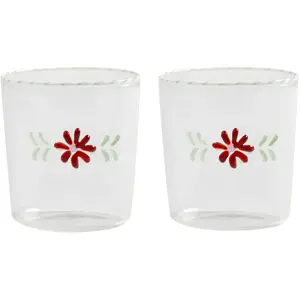 &Klevering - Verres Flora - Set de 2 Rouge taille unique pas cher